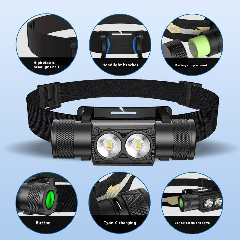Alliage d'aluminium extérieur Strong Light Super Bright Lithium Batterie Type Long Endurance Recha