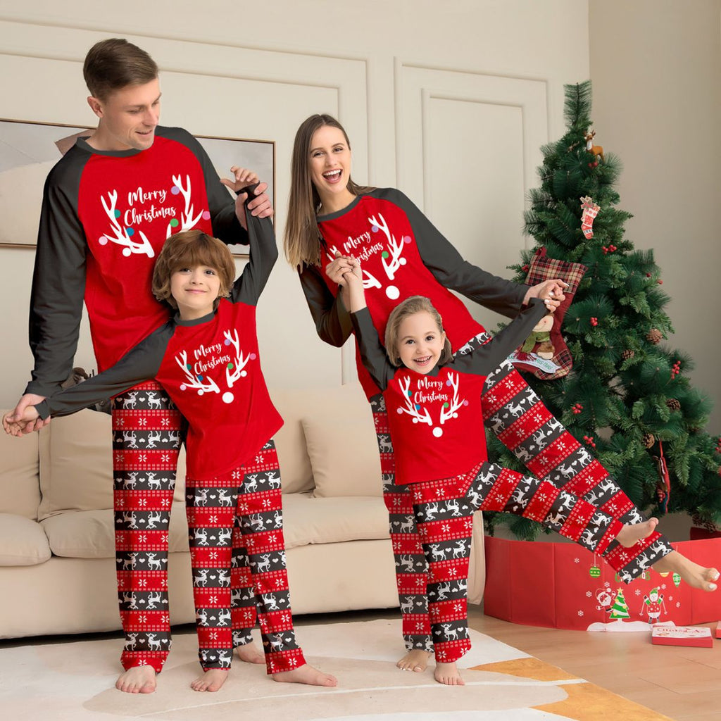 Imprimé Tête de cerf Costume parent-enfant de Noël