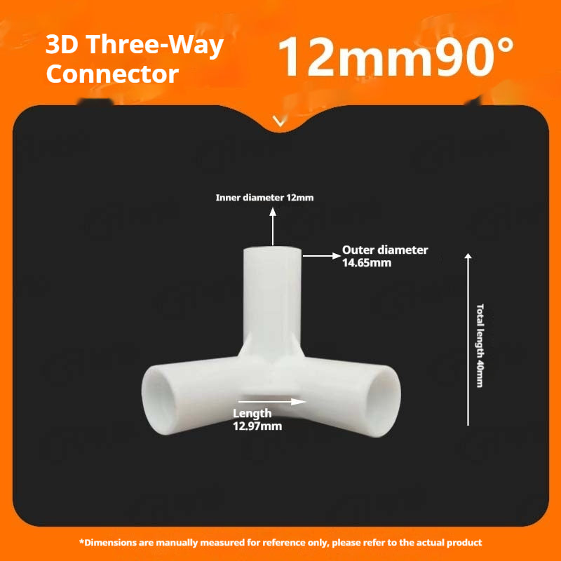 Connecteur à angle droit à trois voies en plastique