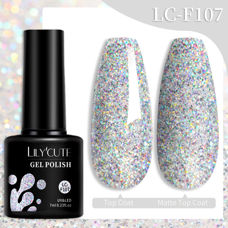 Jeu populaire Glitter Colle d'ongle de couleur solide