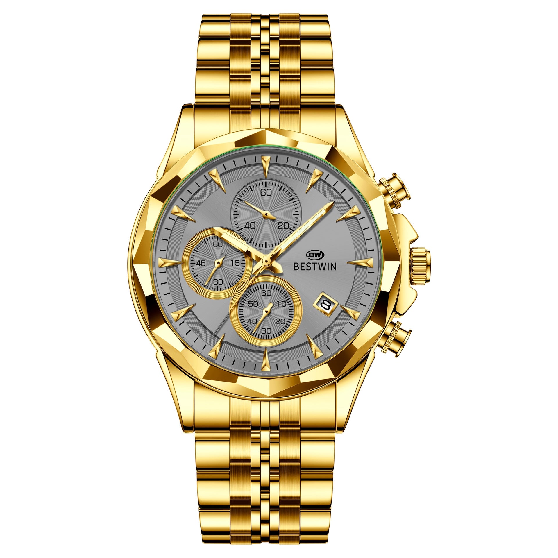 Homme Lumineux Montre personnalisée à six mains Élégante et accrocheuse