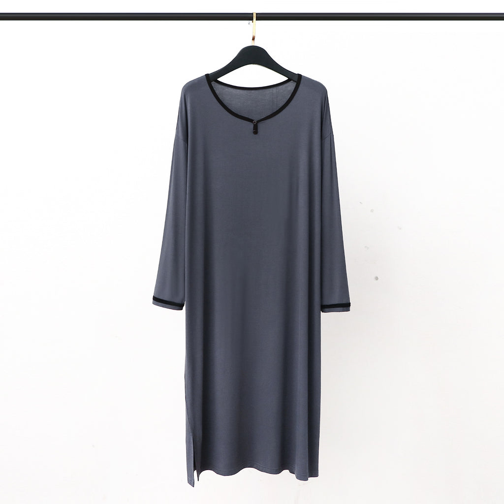 Long En-dessous du genou doux drapage peignoir pour hommes pajamas