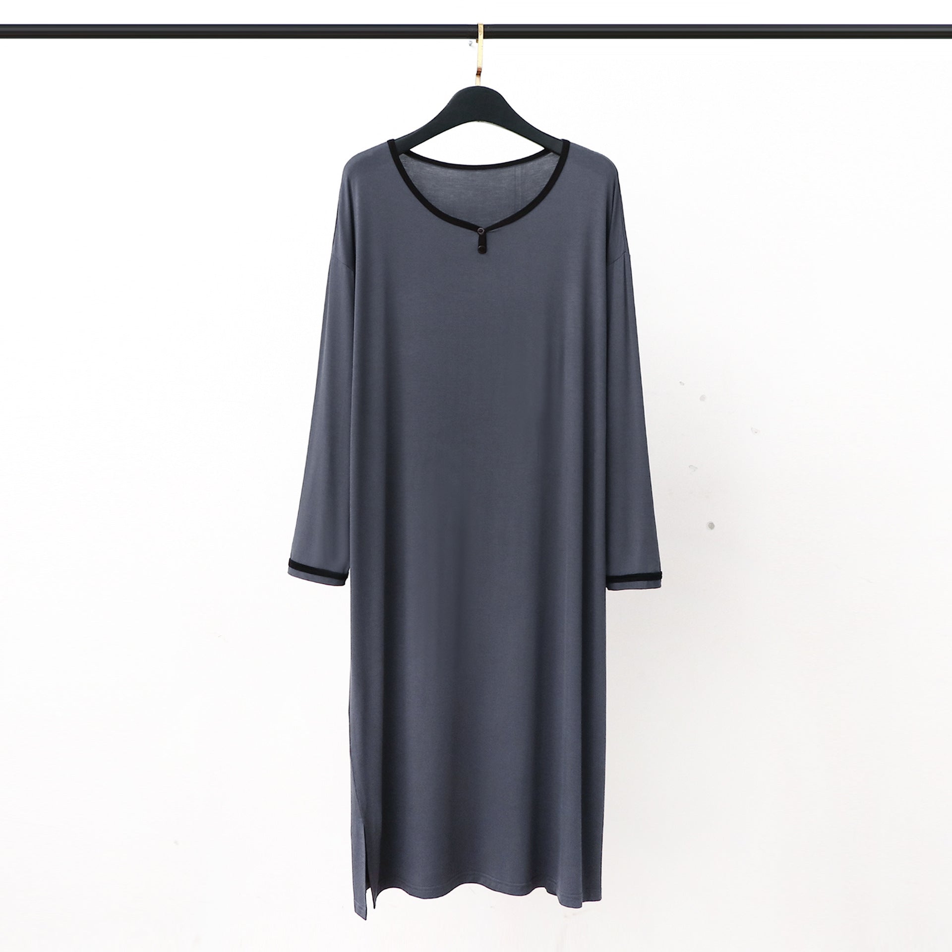 Long En-dessous du genou doux drapage peignoir pour hommes pajamas