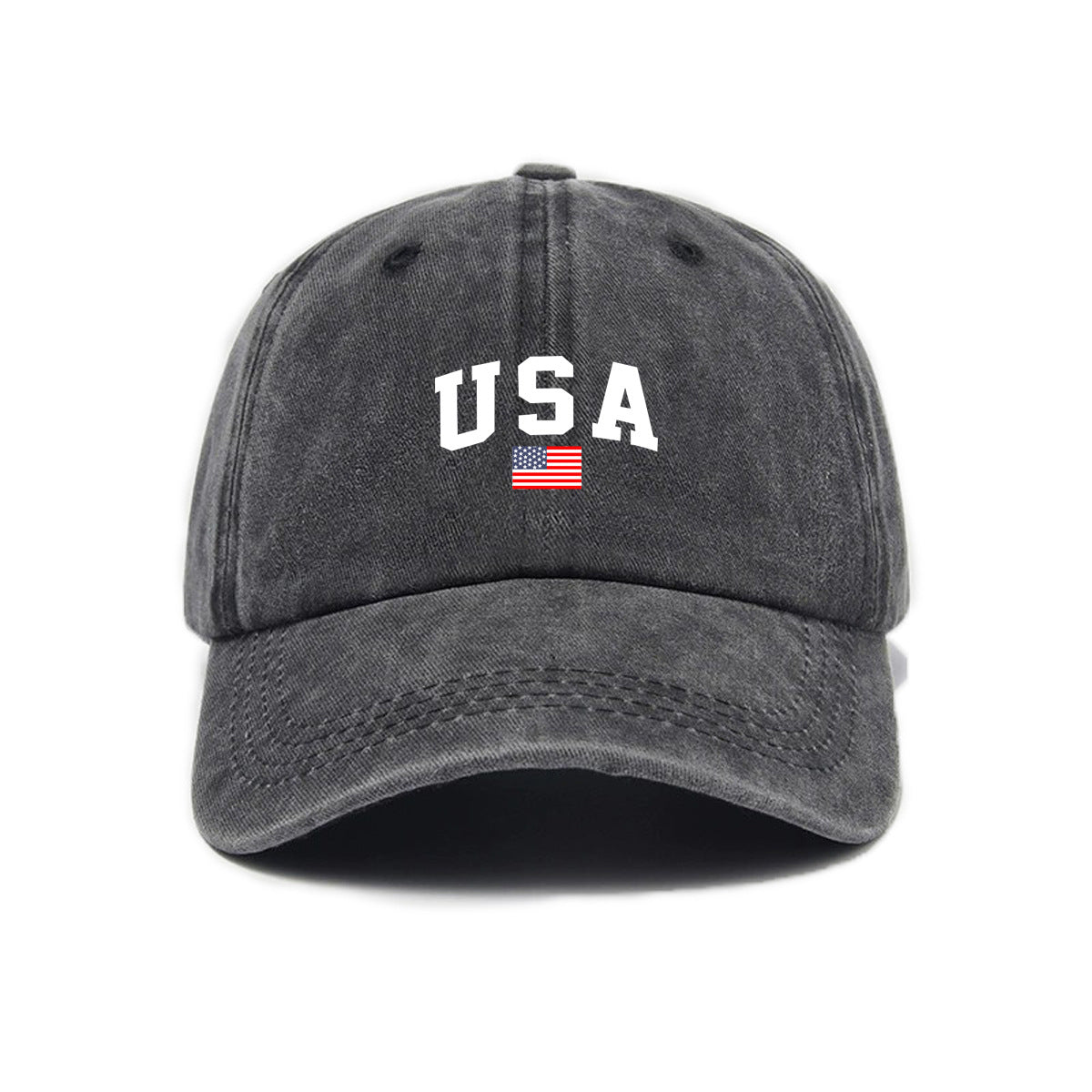 Imprimé lettre Lavé et décontraction Soft-crown Vintage Casquette de baseball