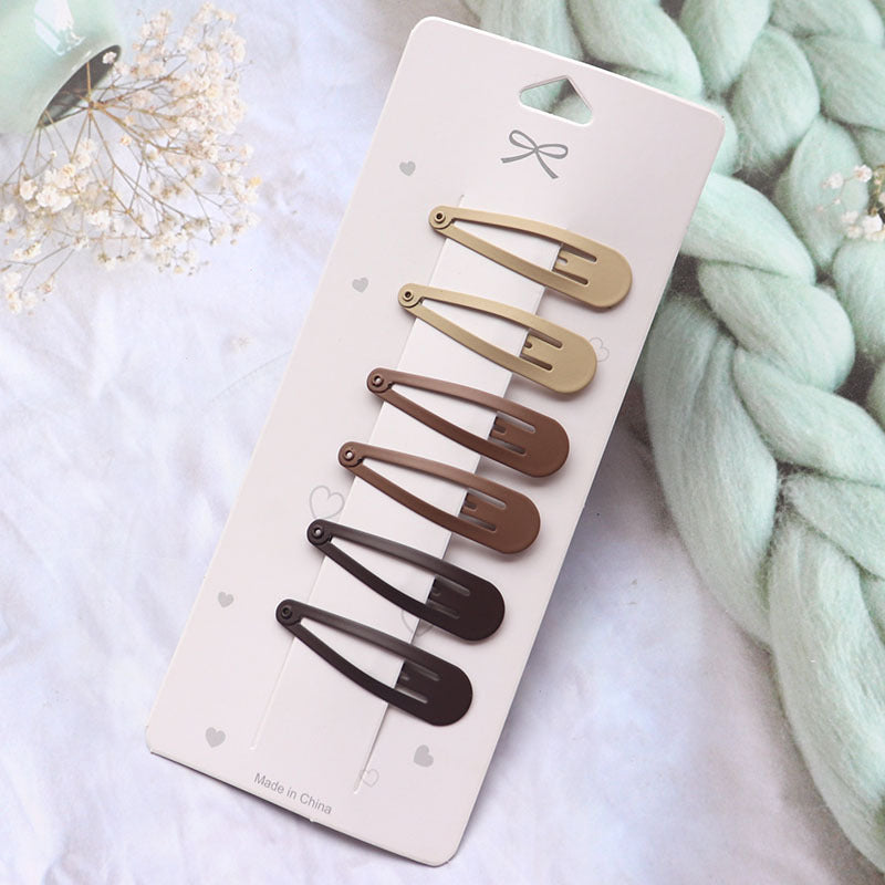 Coffee Color Series Barrettes Girl Side Clip Duckbill Clip Internet Célébrité