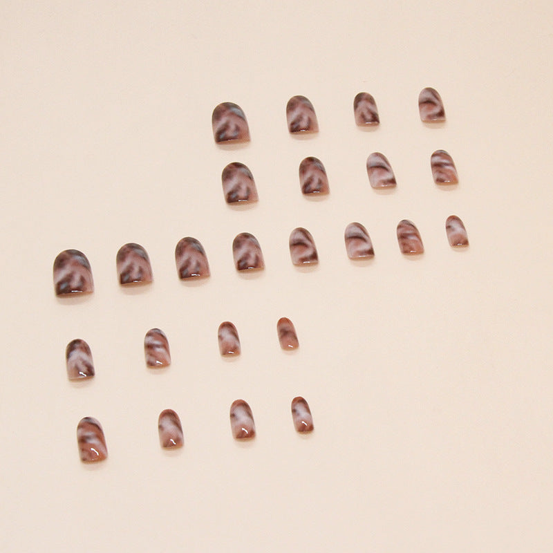 Ombre False Nails En forme d'ovule Prêt-à-porter Nails