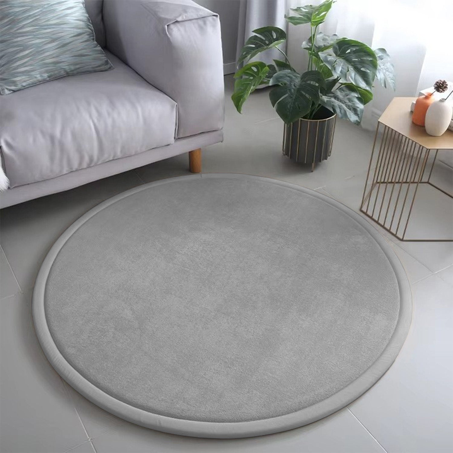 Tapis rond éponge épaissé