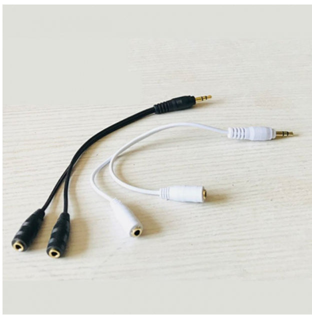 Gilded One-to-Two Earphone Audio Cable Adapter