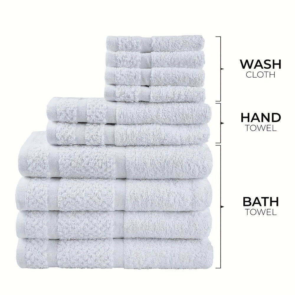 Ensemble de bain en coton absorbant de 10 pièces