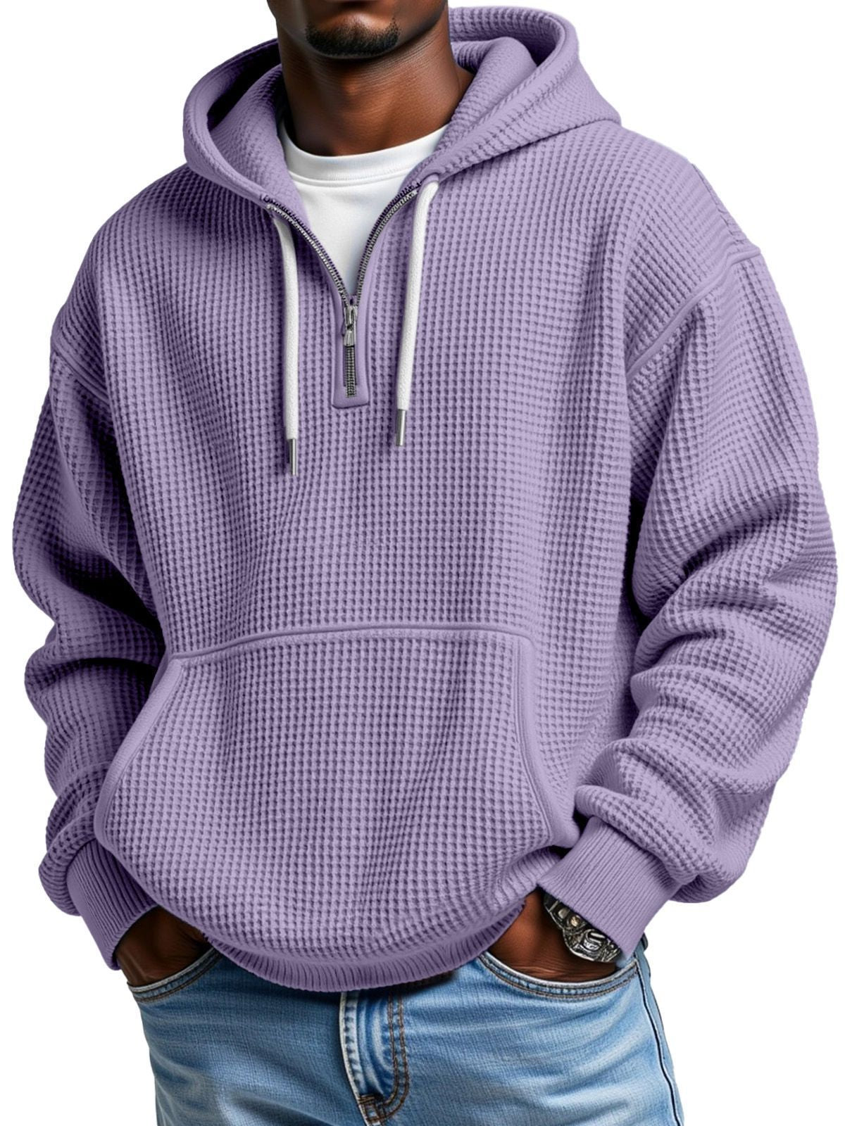 Autumn And Winter Amazon Independent Station Fashion Sports Trendy Brand Tops Waffle pour hommes