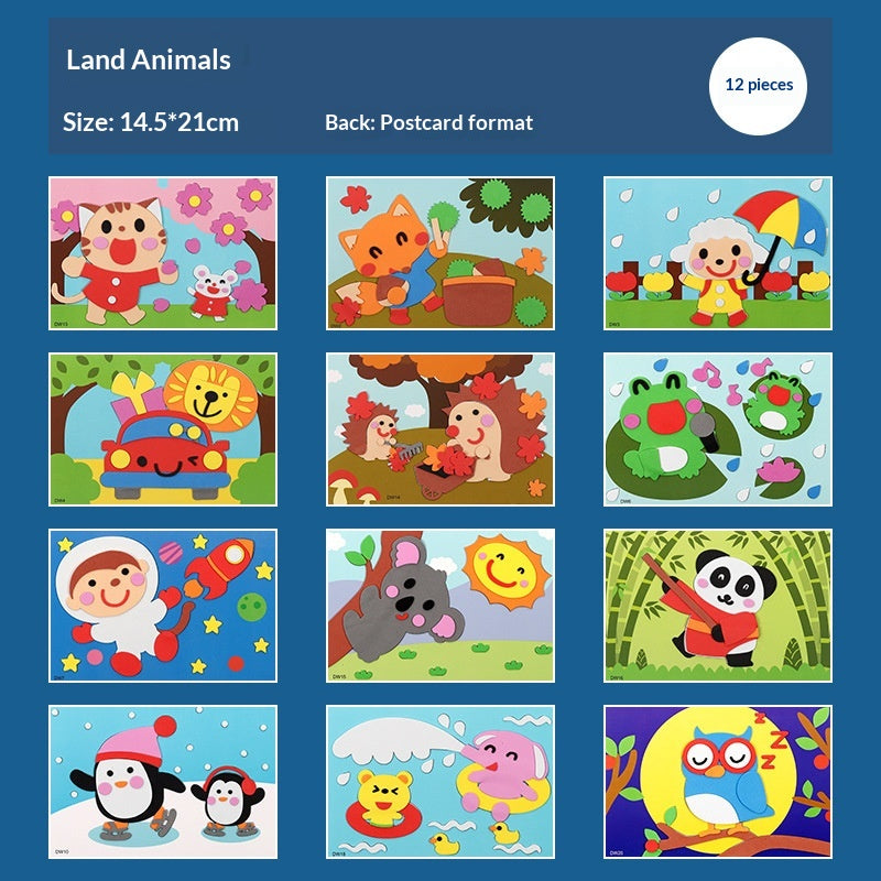 Stickers Maternelle Petit Cadeau 3D Bricolage Jouet éducatif