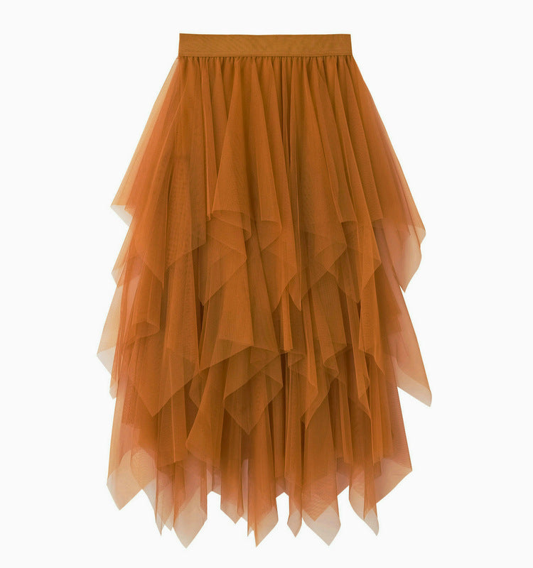 Jupe de Mesh irrégulière pour femmes