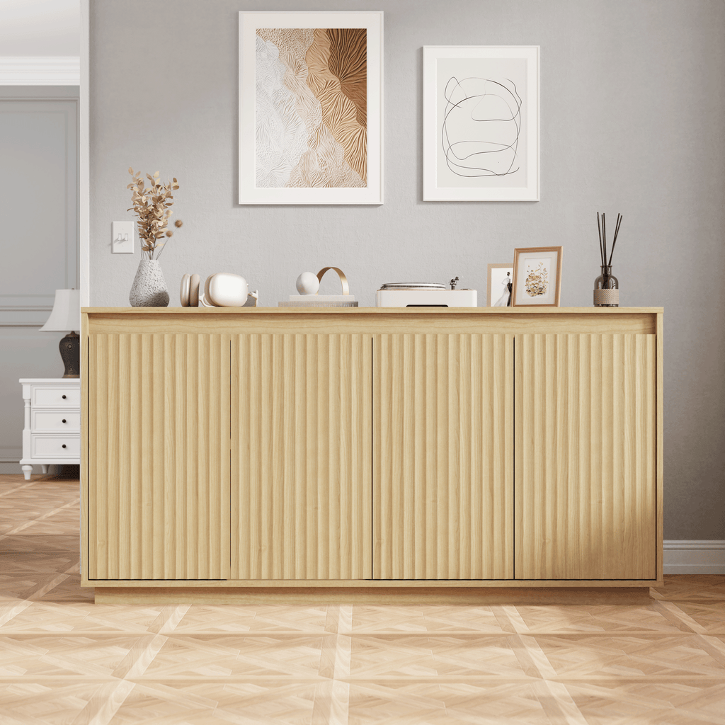 Armoire Buffet 4 portes avec Outlet d'alimentation