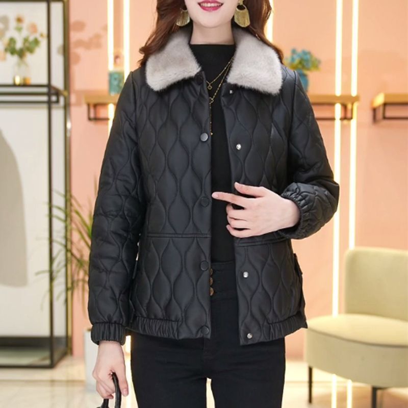 Manteau en cuir jetable en coton pour femmes