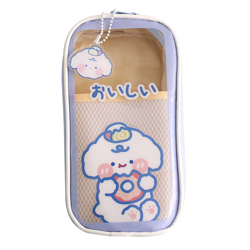 Cartoon papeterie grande capacité transparent et mignon étudiant stylo boîte de papeterie