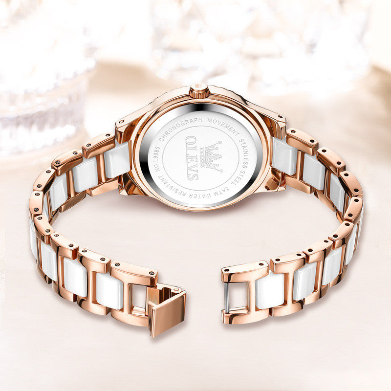 Montre Quartz Montre électronique en céramique pour femmes