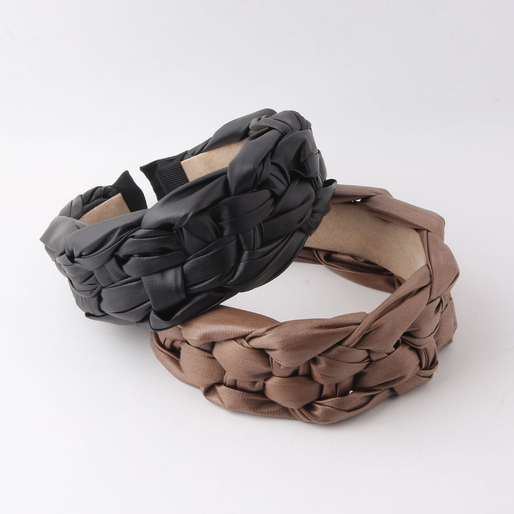 Large Side Simplicity Woven Leather Headband Women's Leisure Street S Headdress