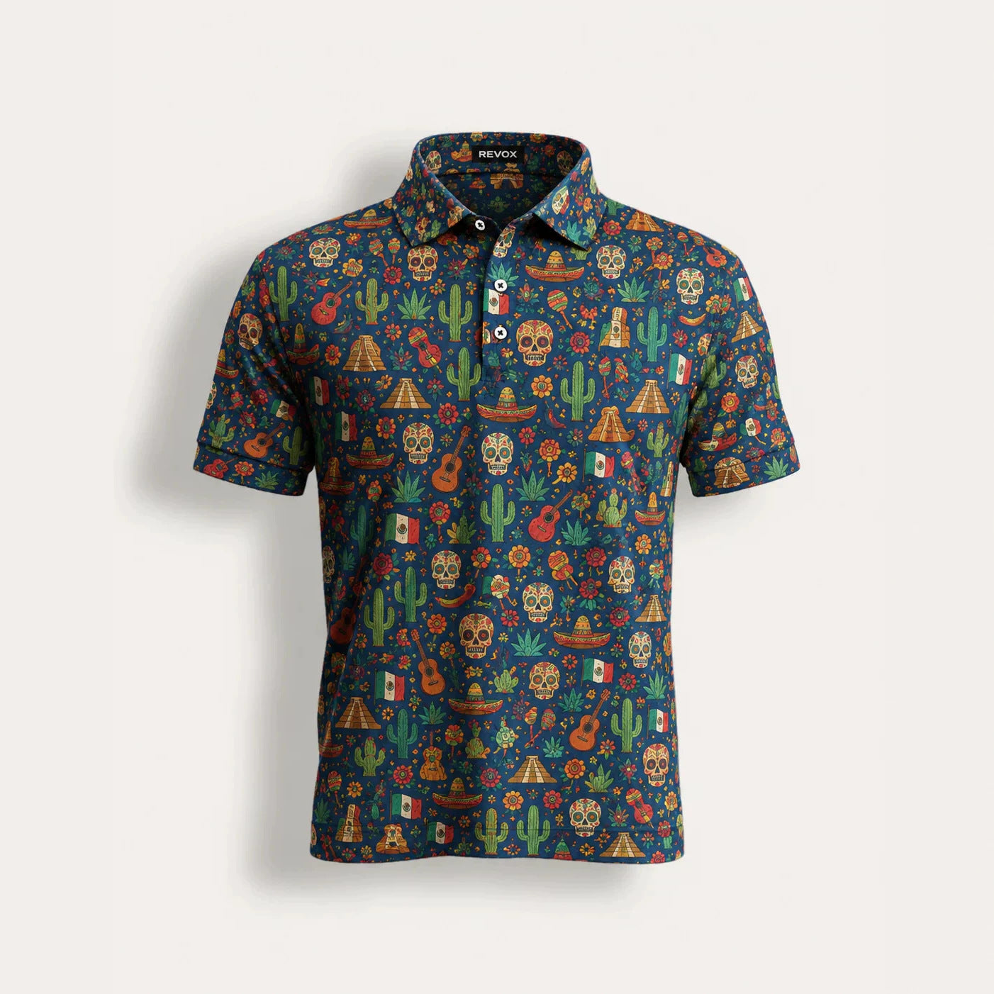 Polo homme avec drapeau national et manches courtes