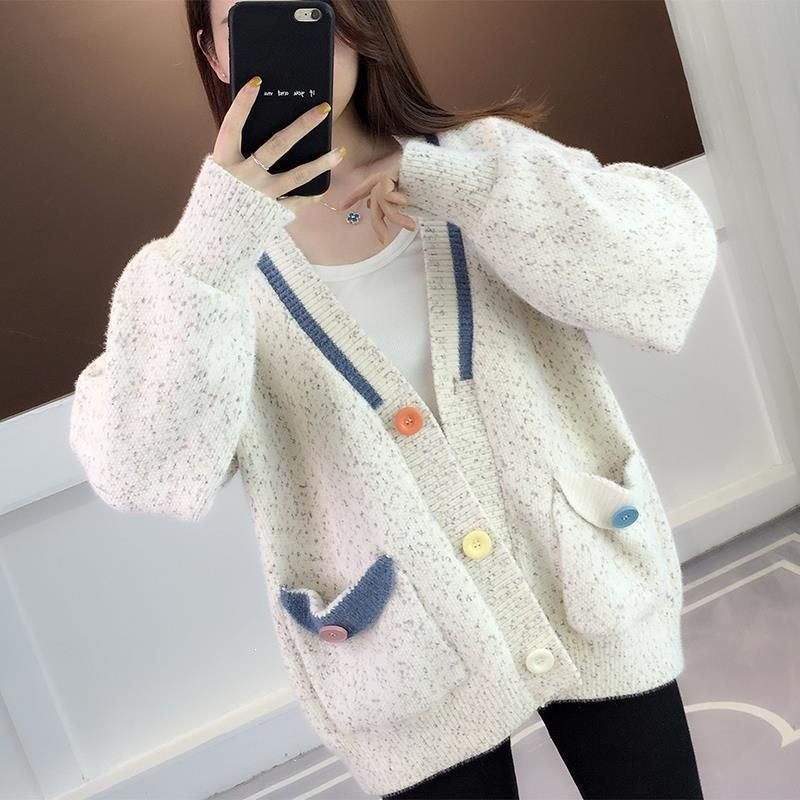 Chandails pour vêtements de dessus enroulés pour femmes avec des poches de couleur contrastée