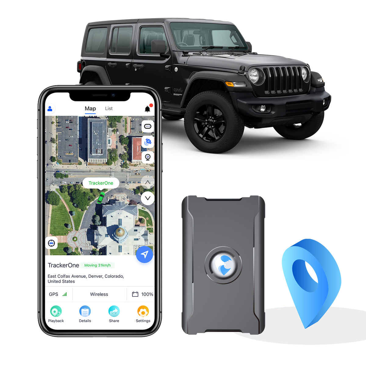Hidden Anti-Theft GPS Tracker with Remote Control Real-Time Vehicle Tracker for Car