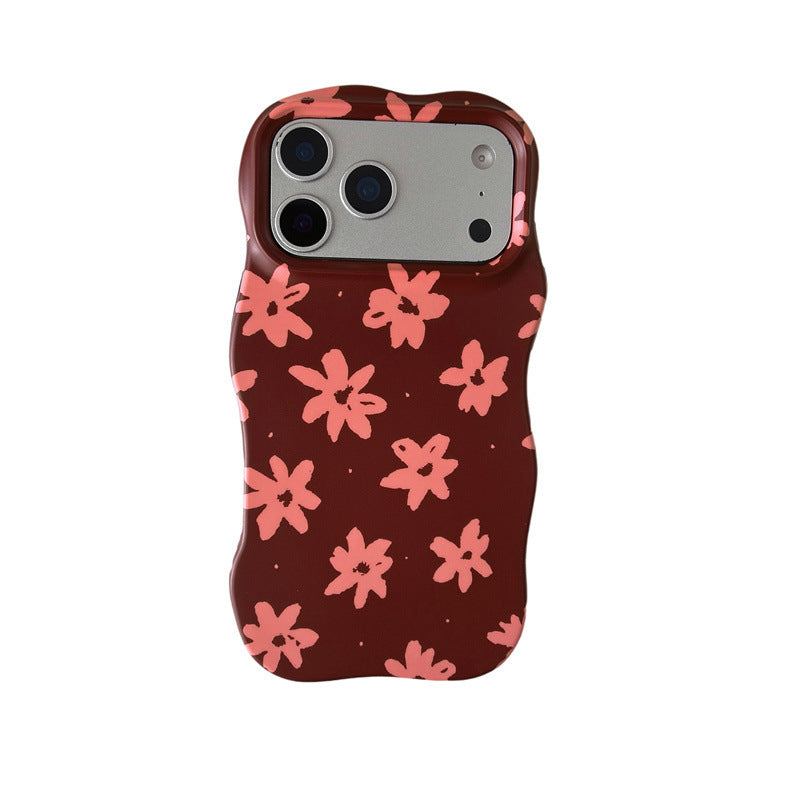 Automne hiver vin rouge modèle floral cas téléphone
