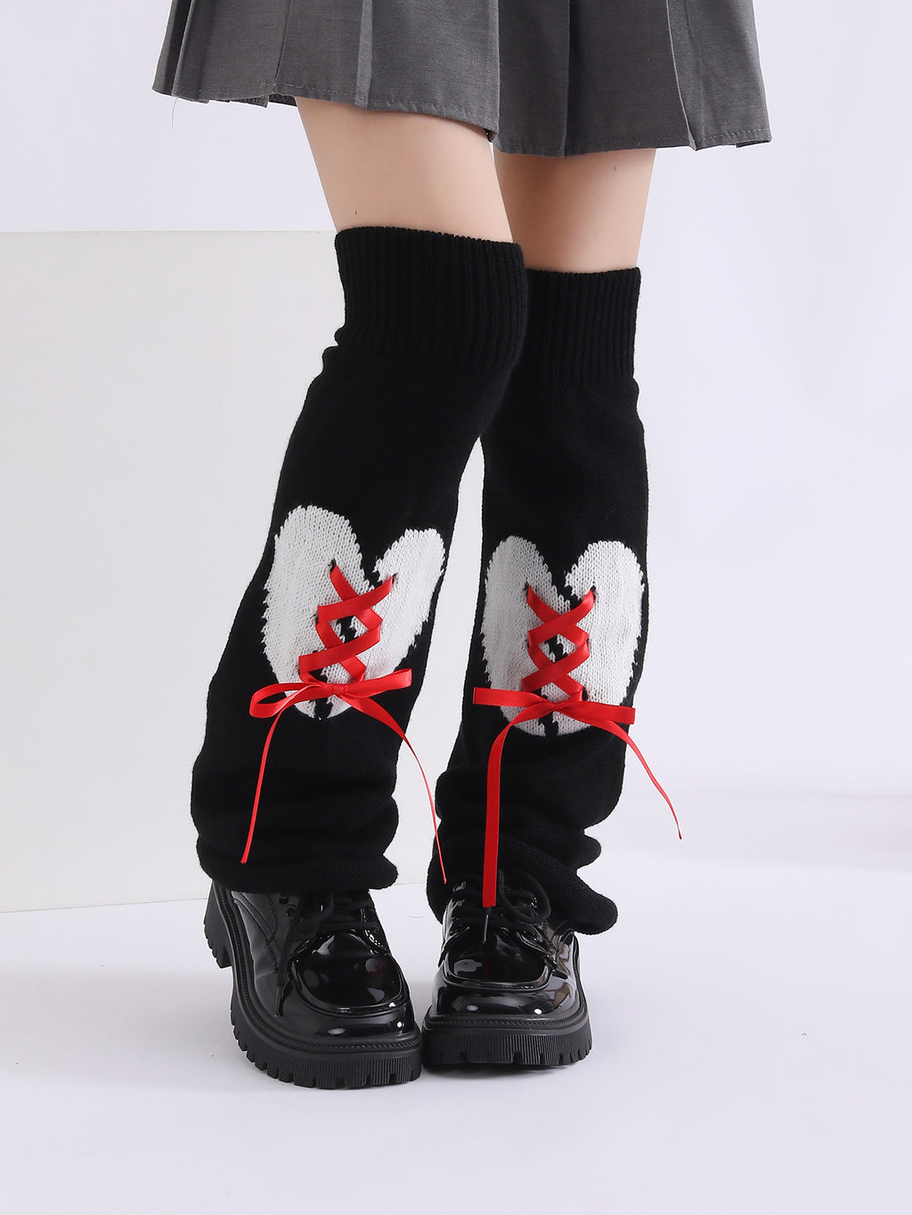 Fashion Y2K gothique tricoté flamboyant amour mignon Lolita Leg Warmer Pour Halloween Party Clubwear