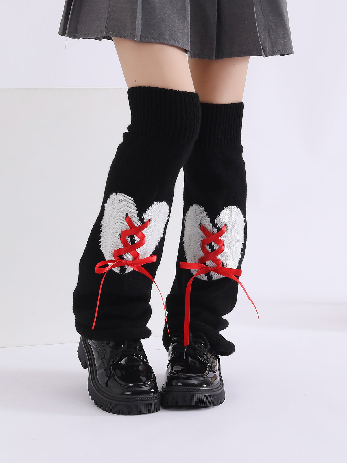 Fashion Y2K gothique tricoté flamboyant amour mignon Lolita Leg Warmer Pour Halloween Party Clubwear