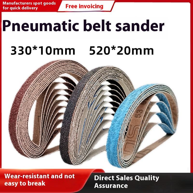 Ponceuse à courroie pneumatique petit 10x330mm polissage métallique avec anneau de rouleau
