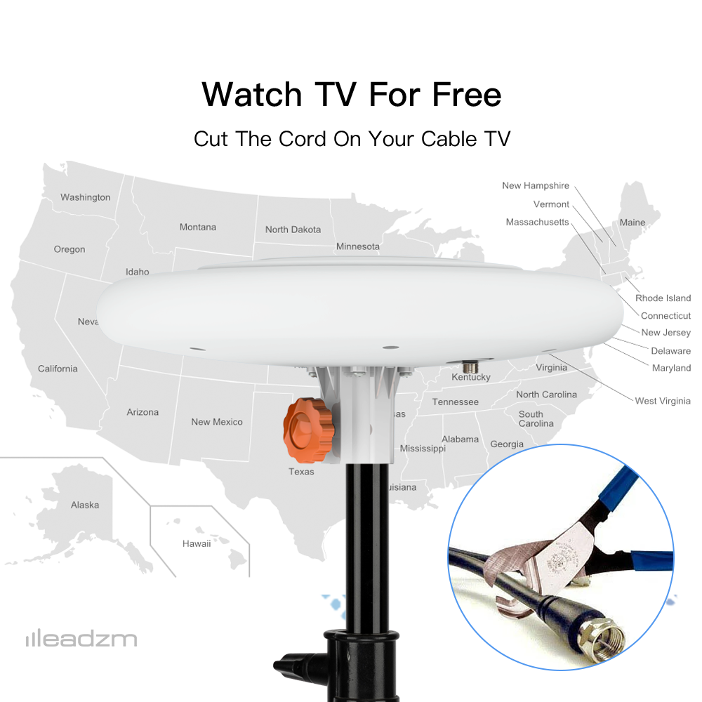 TA-A1 360 Degree Direction TV Antenne UV double bande 47-860 MHz 15-18dB HD Outdoor