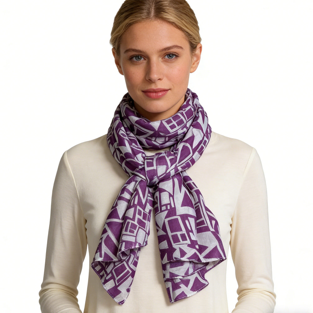 2pcs Purple Boho Square Scarf