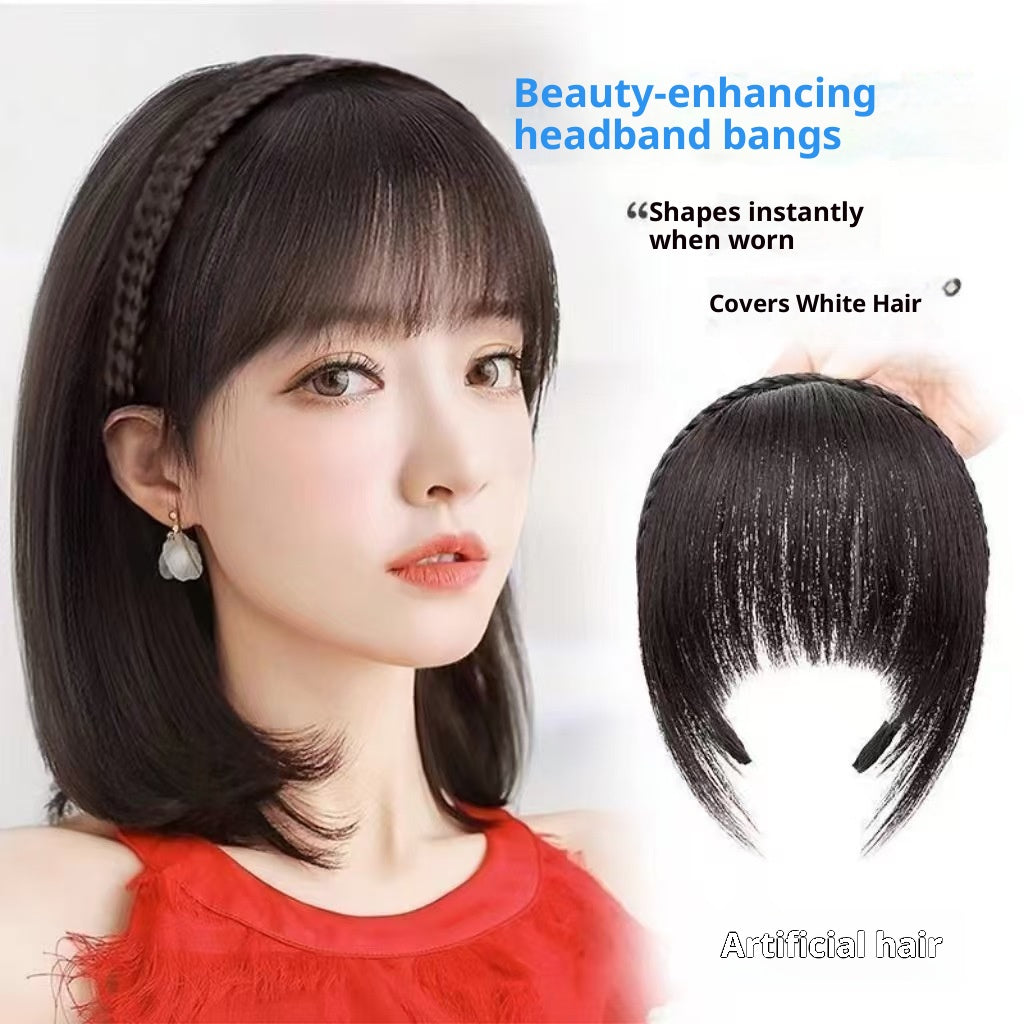 Bangs Wig Bande artificielle de cheveux de twist twist femme intégré