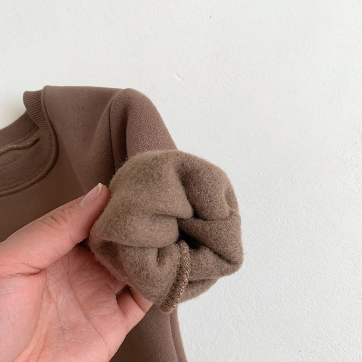 Bébé Velours Sweatshirt bébé Pullover rond Col chemise chaude bas