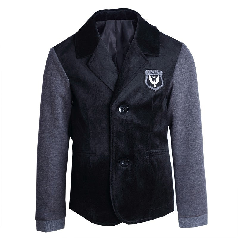 Garçons de printemps Velvet Blazer Veste Enfants costume formel Coat Fête de mariage 3-7Y