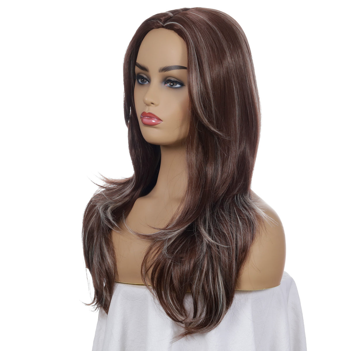 Mode mi-longueur Femmes mi-longueur cheveux bouclés Perruques synthétiques