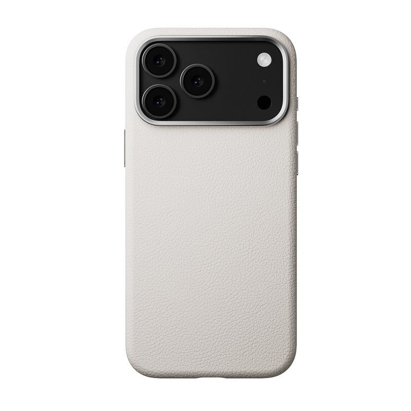 Étui de téléphone magnétique en cuir véritable avec revêtement anti-empreinte