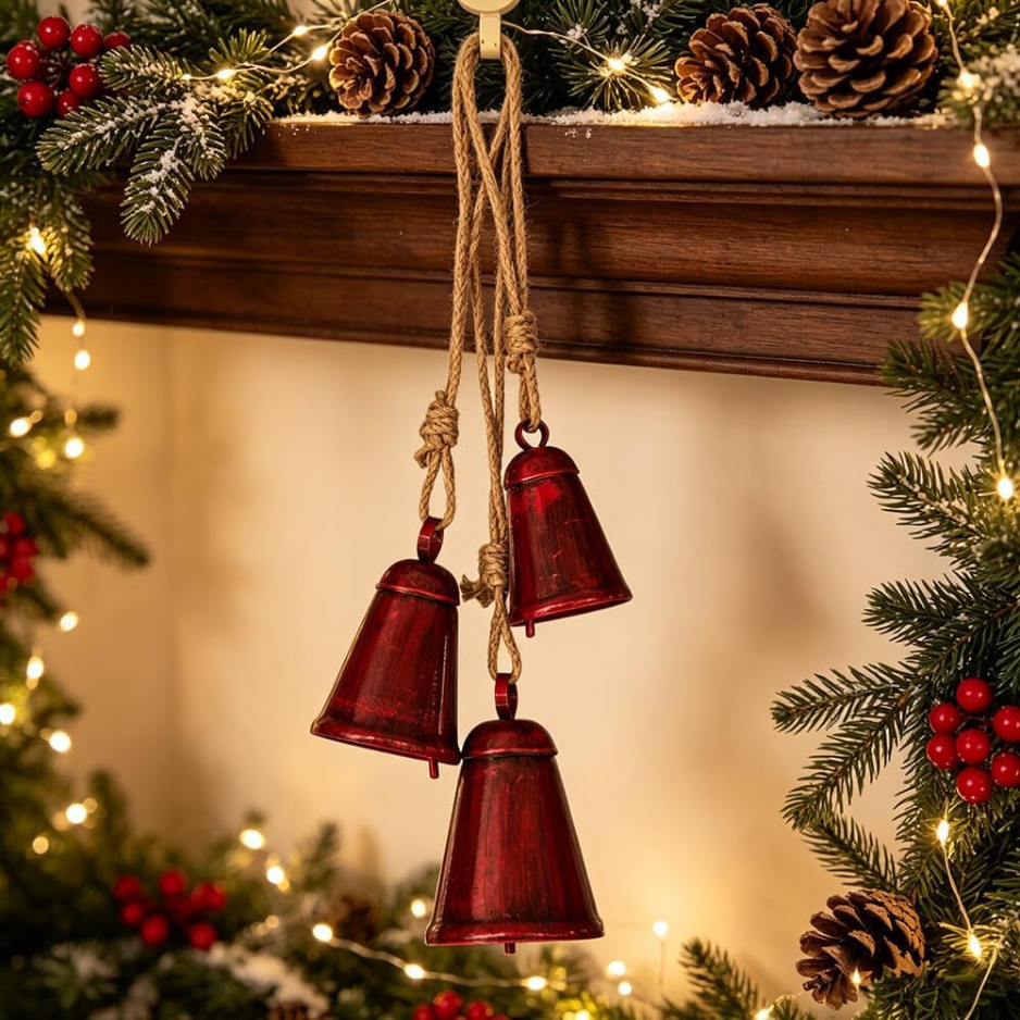 3PCS cloches de Noël rouges