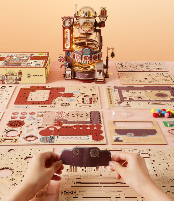 3d Puzzle artisanale Diy Assemblage Modèle Chocolate Factory Blocs de construction
