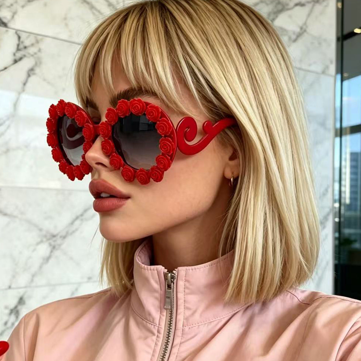 Lunettes de soleil vintage à trois dimensions pour femmes