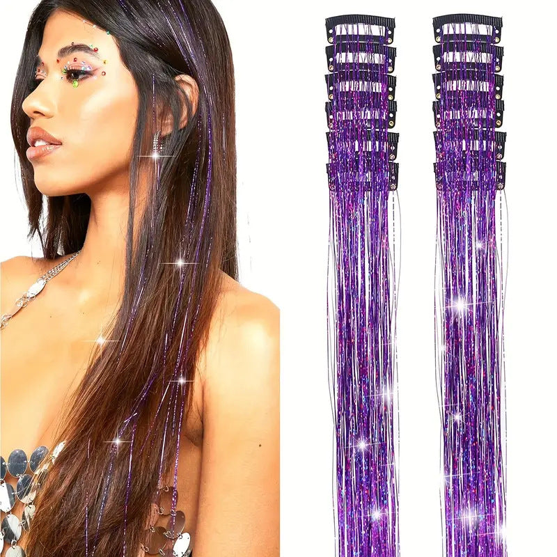 Extensions de cheveux brillants sans couture fil laser