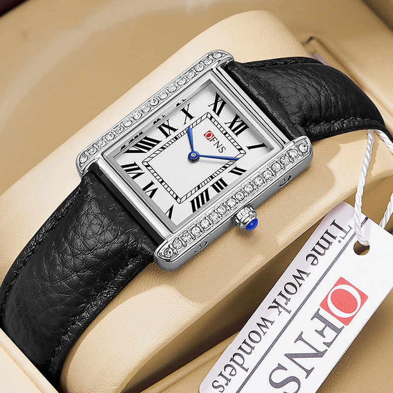 Retro Diamond Inlaid Haut de gamme de montres Quartz pour femmes