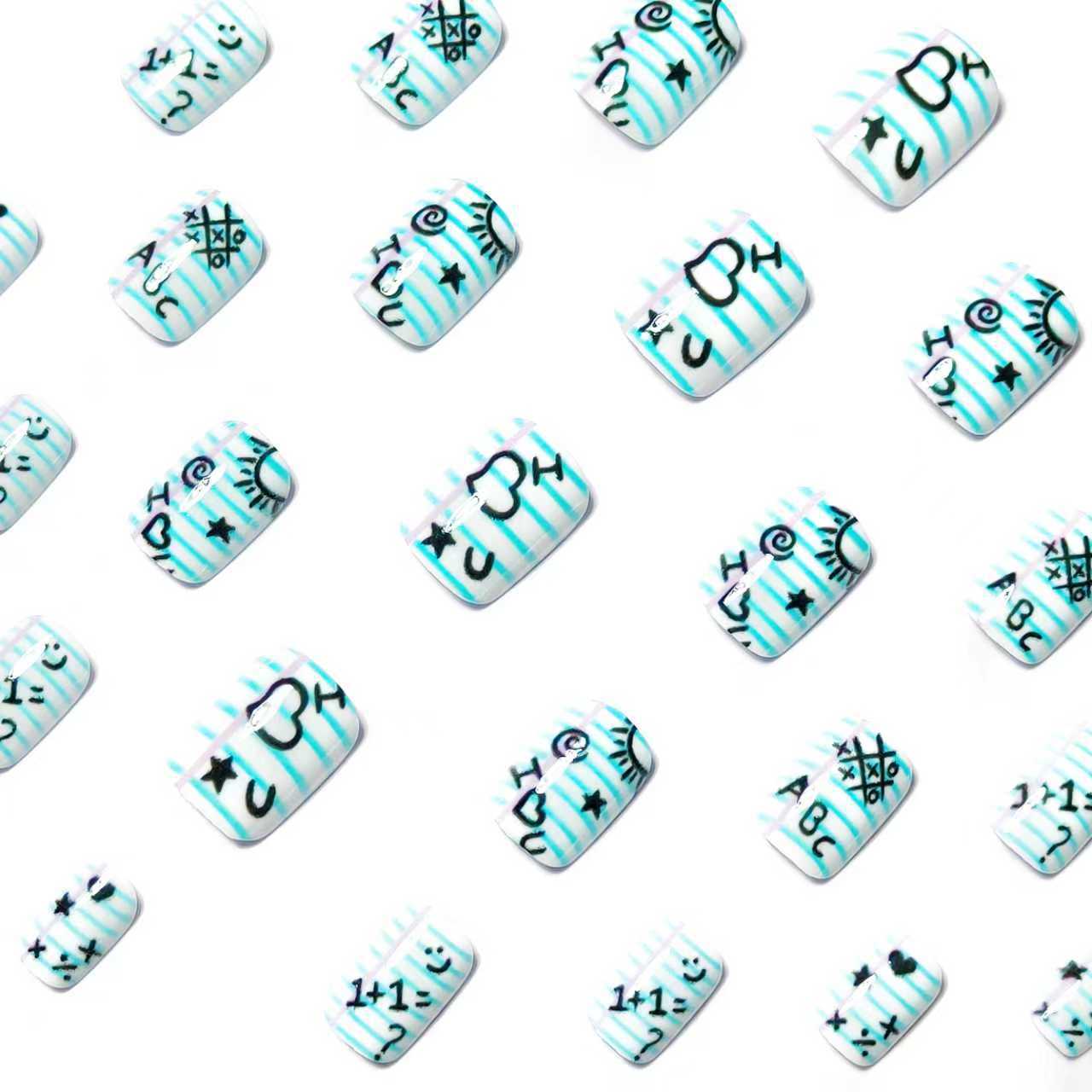 Stickers Re-to-School Saison Colorée et Fun Nail Art Removable Nail
