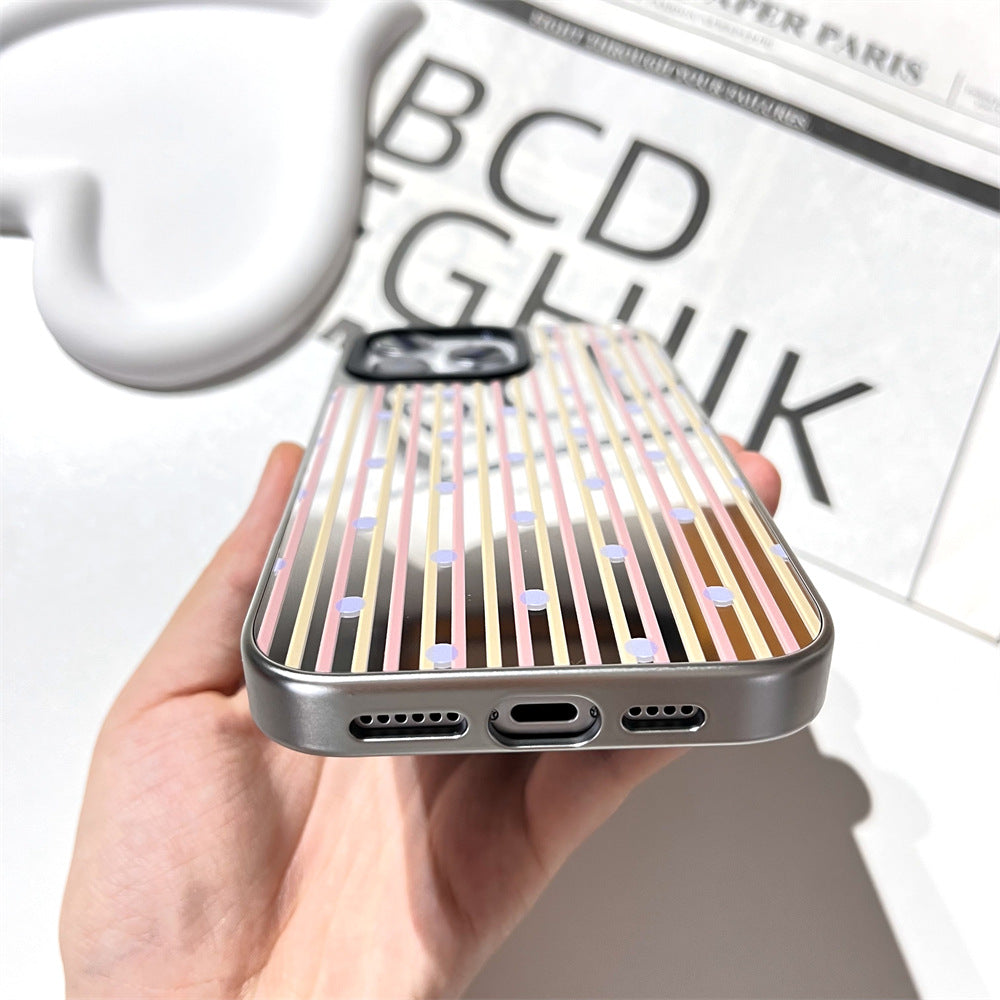Contraste couleur bande de placage bord argent 15promax boîtier de téléphone