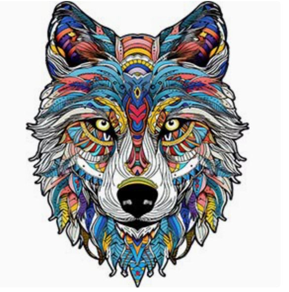 Jouet de Puzzle Irrégulier animal loup puzzle en bois Jouet unisexe