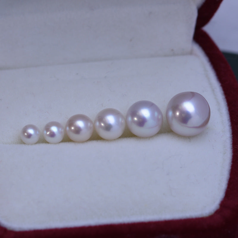 White Perfect Circle Strong Light Fine Micro Flaw Perle Bare Pearl presque impeccable