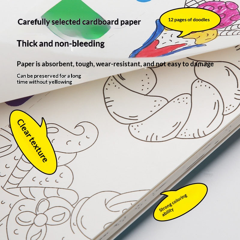 Livre de coloriage aquarelle pour enfants de langue anglaise avec peintures intégrées