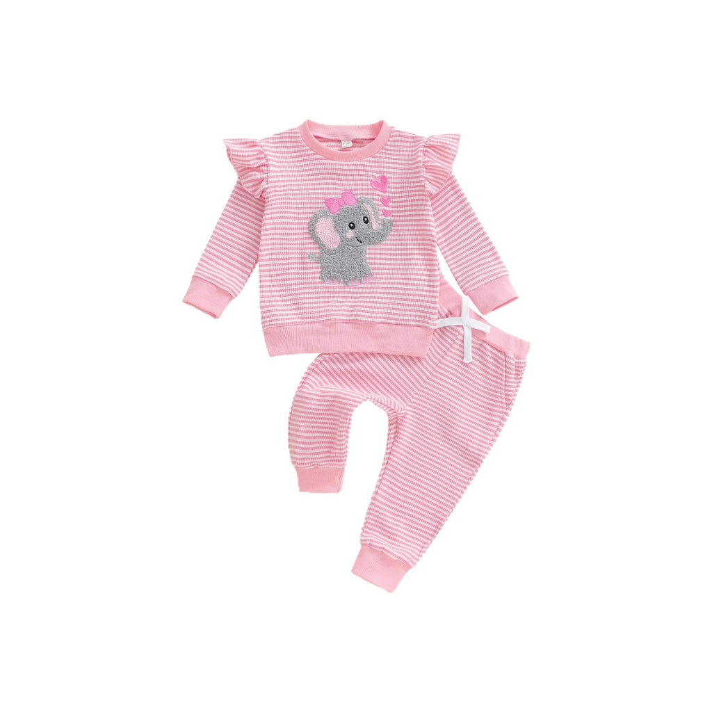 Ensemble à capuche et pantalons brodés