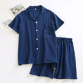 MUJI-style japonais-héritage Crepe à manches courtes Pajama Set avec shorts