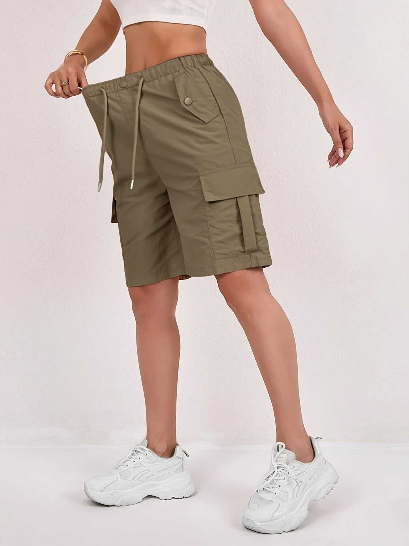 Casual Drawstring Capri Pantalons Trendy Sportswear pour le commerce électronique