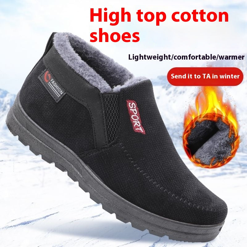 Chaussures Homme Chaussure thermique antidérapante Coton rembourré Chaussures Casual Slip-on vieux Beijing