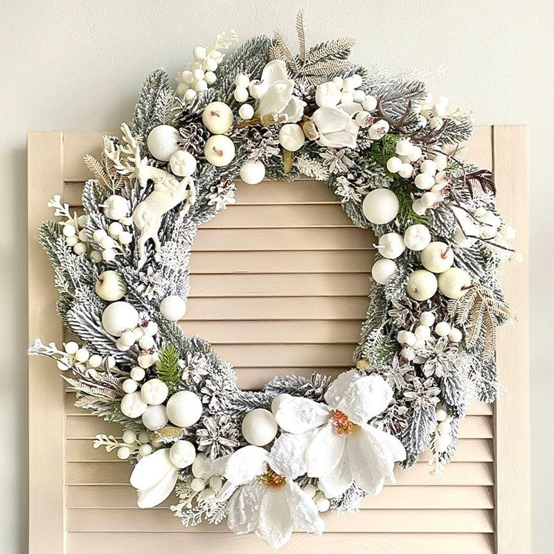 Wreath décoratif PE Flocked de Noël